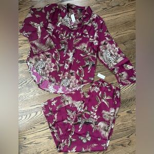 NWT Banana Republic satin pajama set long sleeve, size small